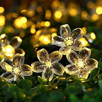 GLOWSPACE Flower String LED Lights – 40 Flower Bulbs | 20M | Warm White | Festival & Home Décor